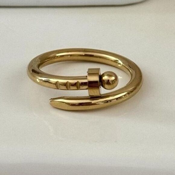 Gold Adjustable Ring A1155 - Picture 2 of 4